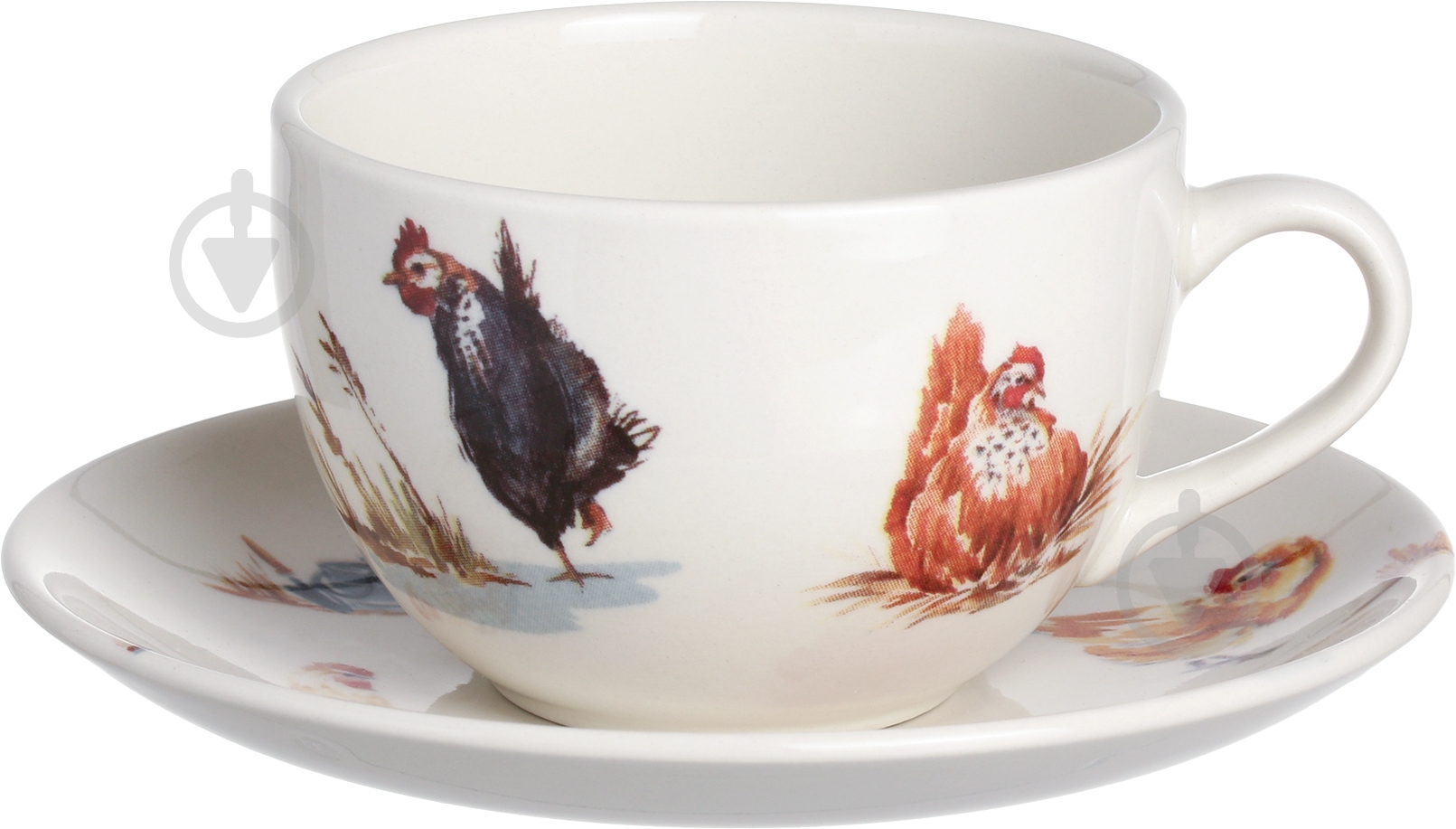 Чашка с блюдцем Claytan Ceramics Птичья ферма 240 мл - фото 1