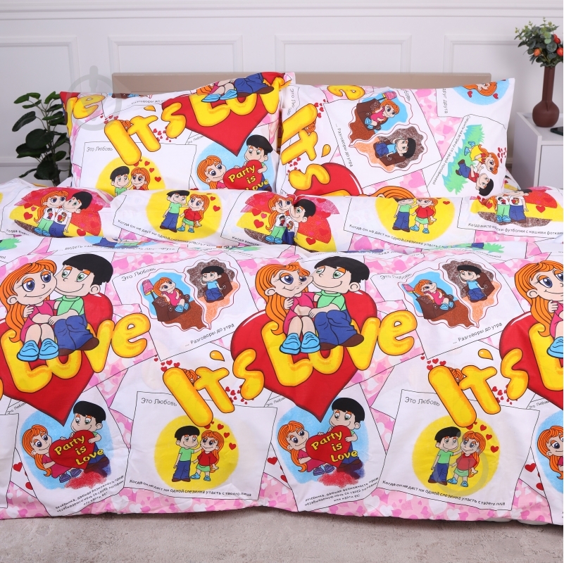 Комплект постельного белья MirSon Ranforce Elite 17-0109 Love мульти - фото 1