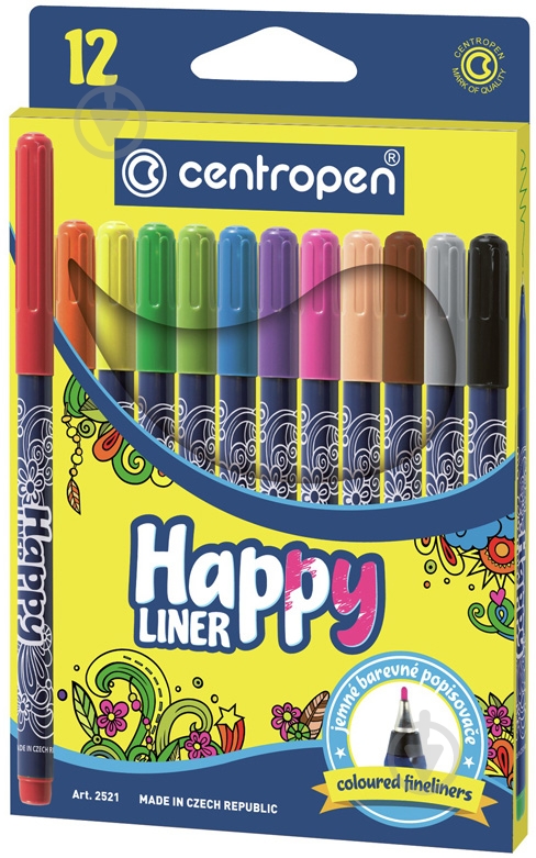 Набір лінерів Centropen Happy 12 кольорів 2521 - фото 1