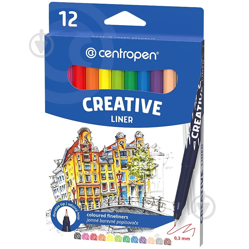 Набор линеров Centropen Happy 12 цветов 2521 - фото 1