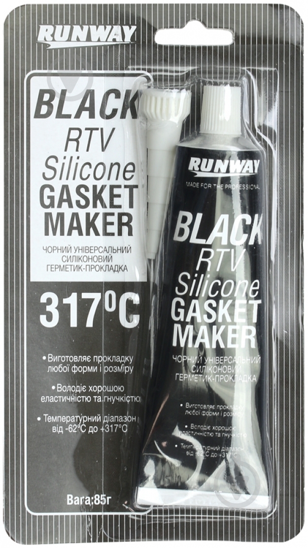 Герметик силиконовый RunWay черный 85 г - фото 1
