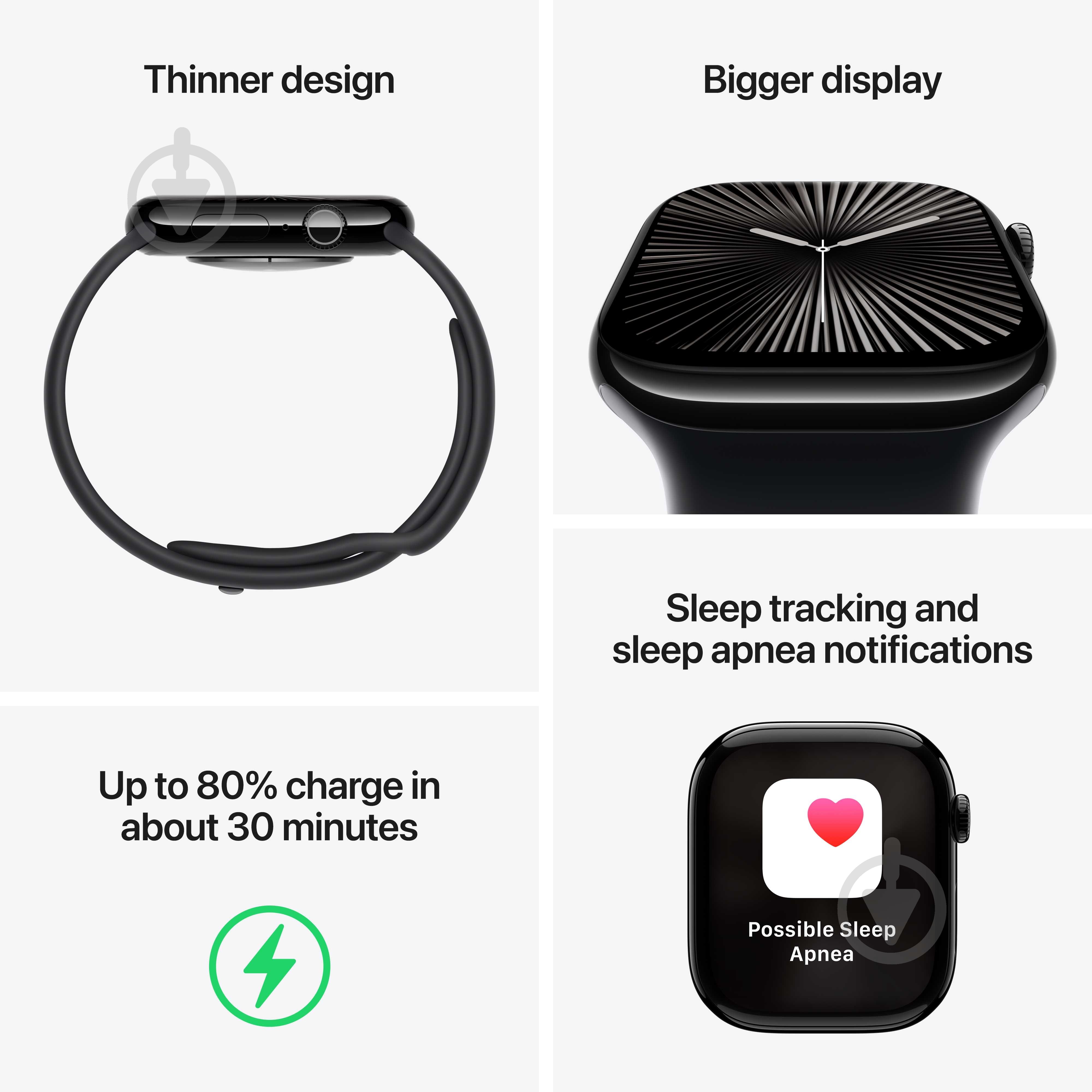 Смарт-годинник Apple Watch Series 10 GPS + Cellular 46mm Slate Titanium Case with Slate Milanese Loop - M/L (MWYW3QH/A) - фото 9 Смарт-годинник Apple Watch Series 10 GPS + Cellular 46mm Slate Titanium Case with Slate Milanese Loop - M/L (MWYW3QH/A) - фото 9