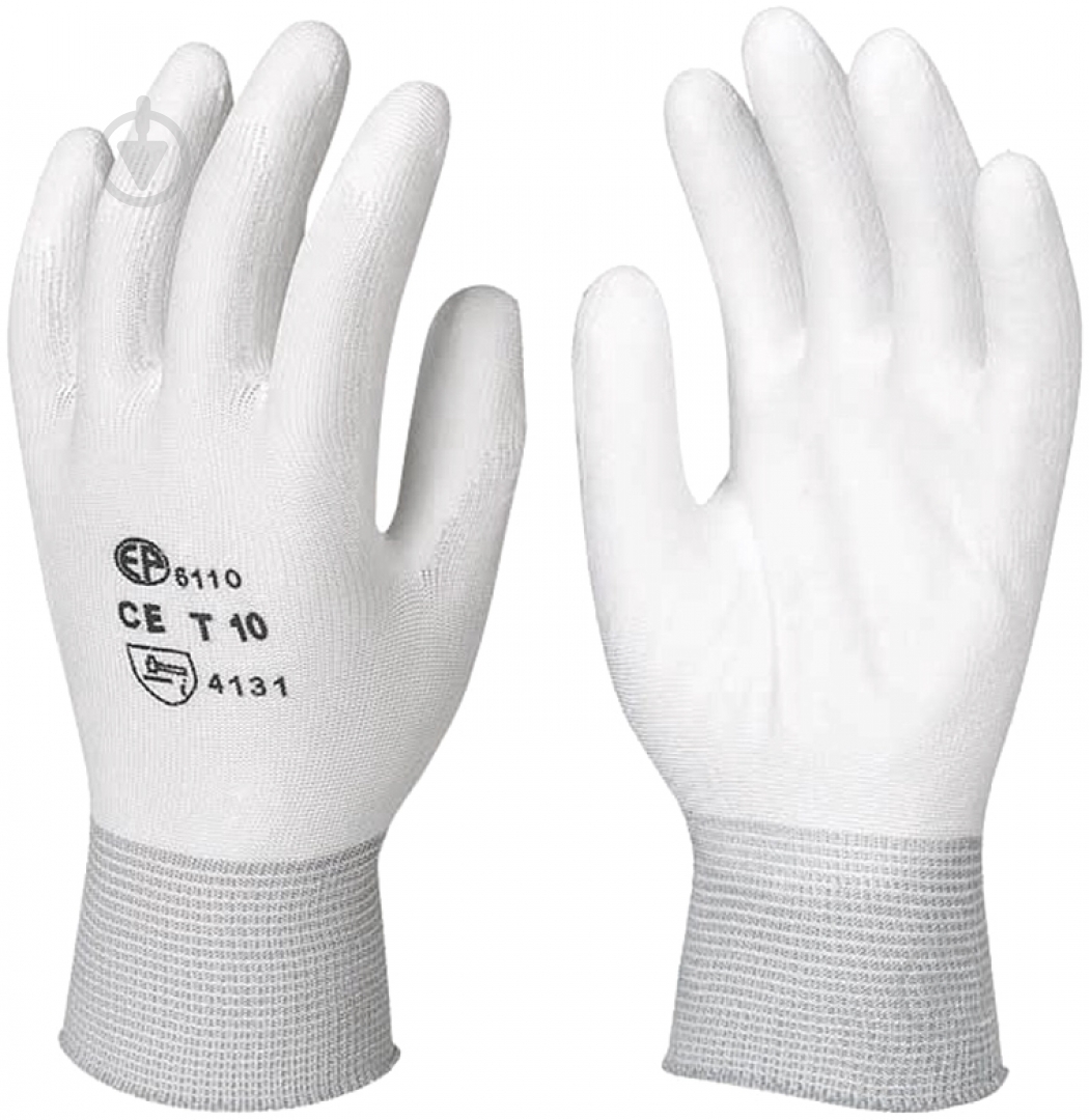 Перчатки Eurotechnique полиамидные с покрытием полиуретан XL (10) 6110 - фото 1