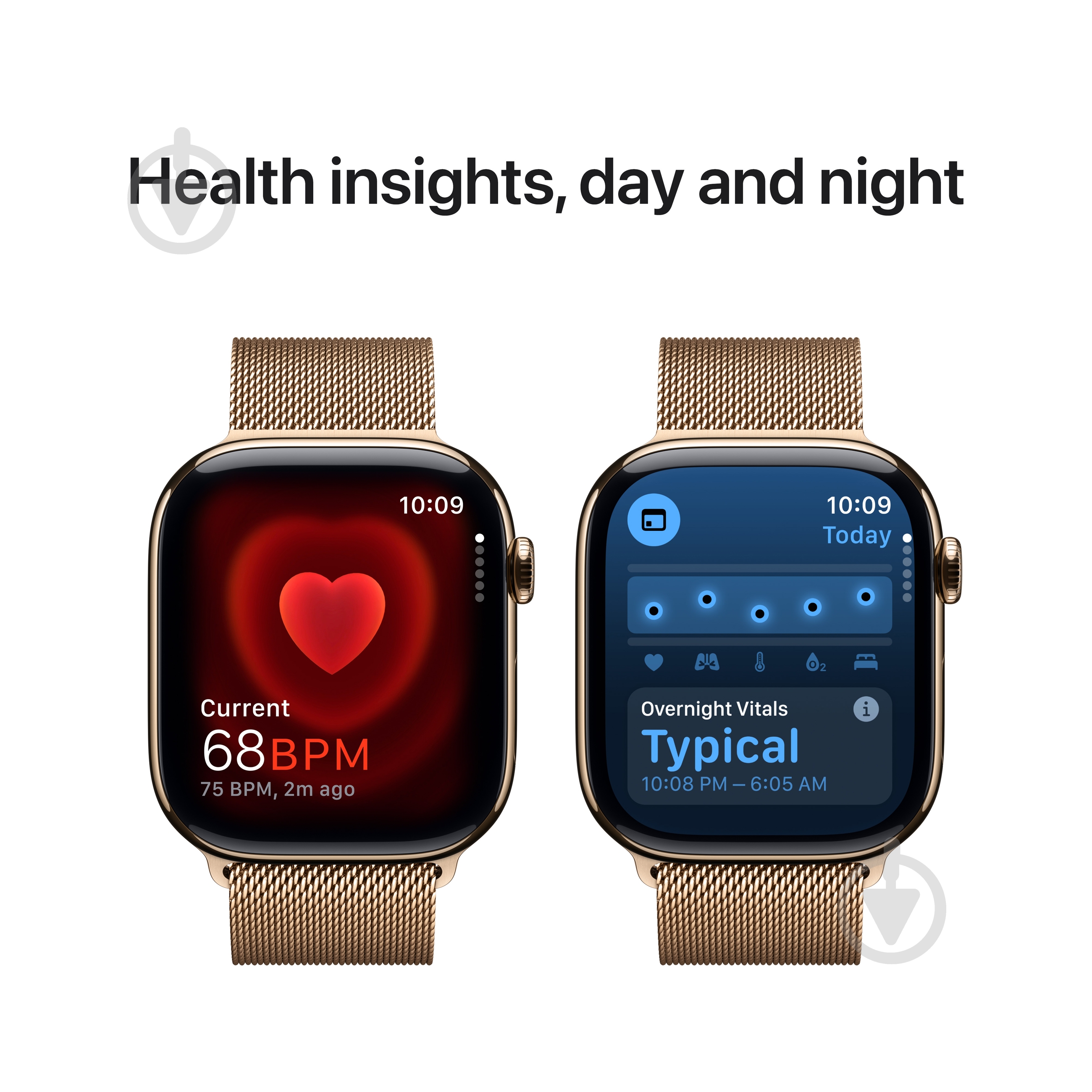 Смарт-часы Apple Watch Series 10 GPS + Cellular 46mm Gold Titanium Case with Gold Milanese Loop - S/M (MC7T4QH/A) - фото 5