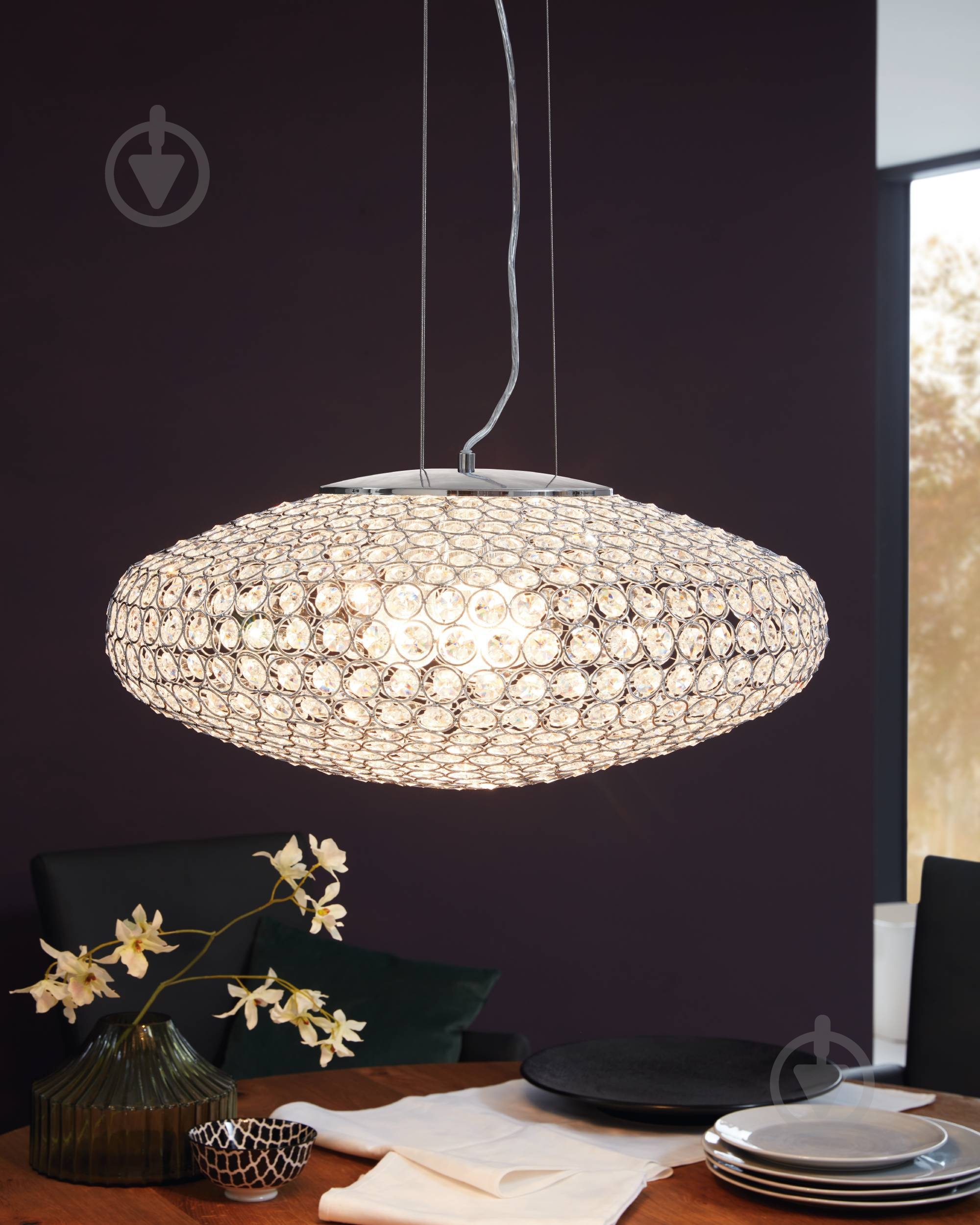 Люстра потолочная Eglo CLEMENTE 3x60 Вт E27 хром 95287 - фото 2