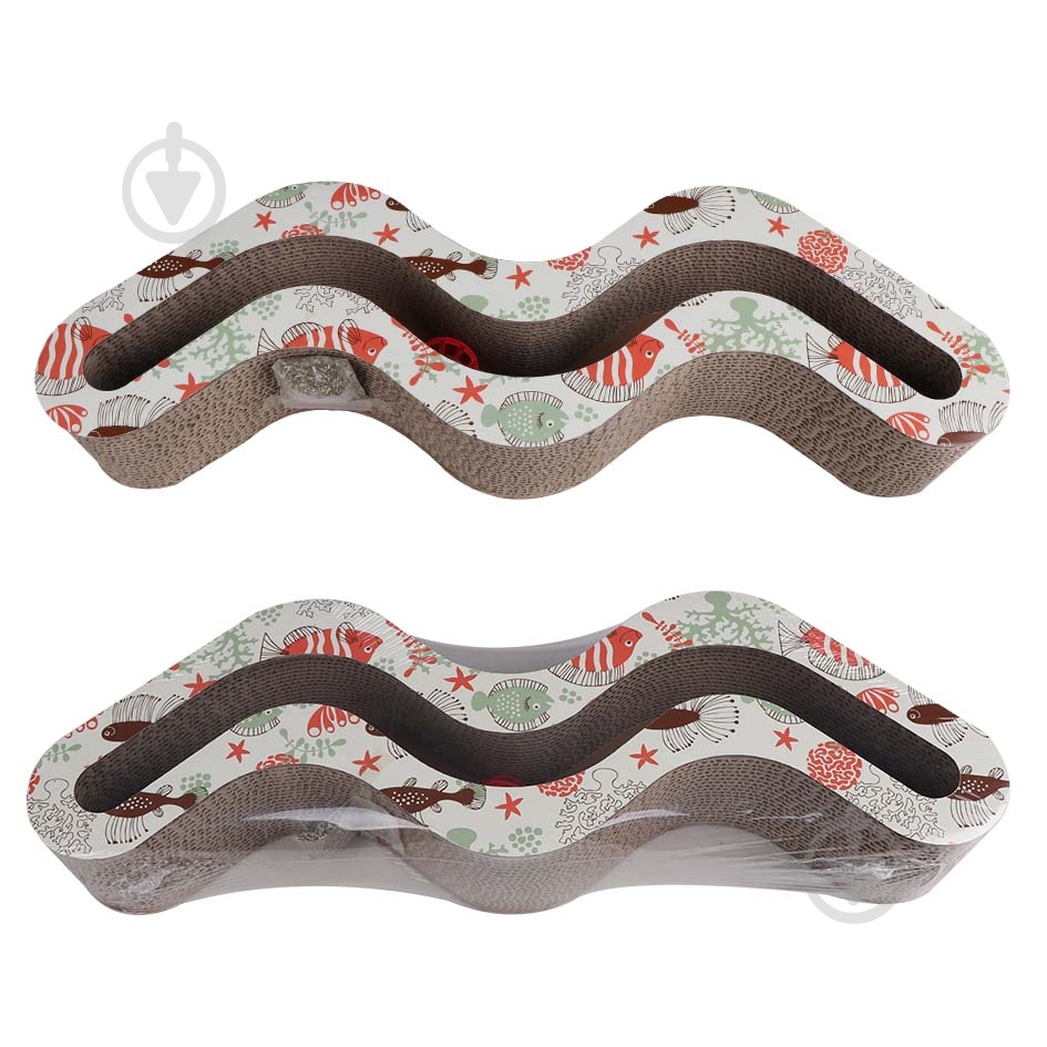 Когтеточка Eastland для кошек Волна с кошачьей мятой бумага 495х15х7 см - фото 2