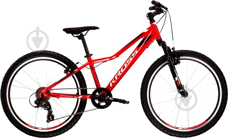 Велосипед Kross 24" 12"(30 см) HEXAGON JR 1.0 KRHEJ124-RED красный - фото 1