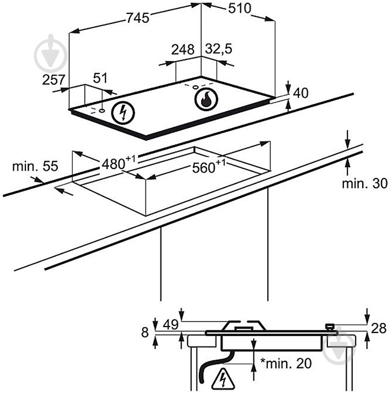 Варочная поверхность газовая Electrolux EGH 97353 SX - фото 2 Варочная поверхность газовая Electrolux EGH 97353 SX - фото 2
