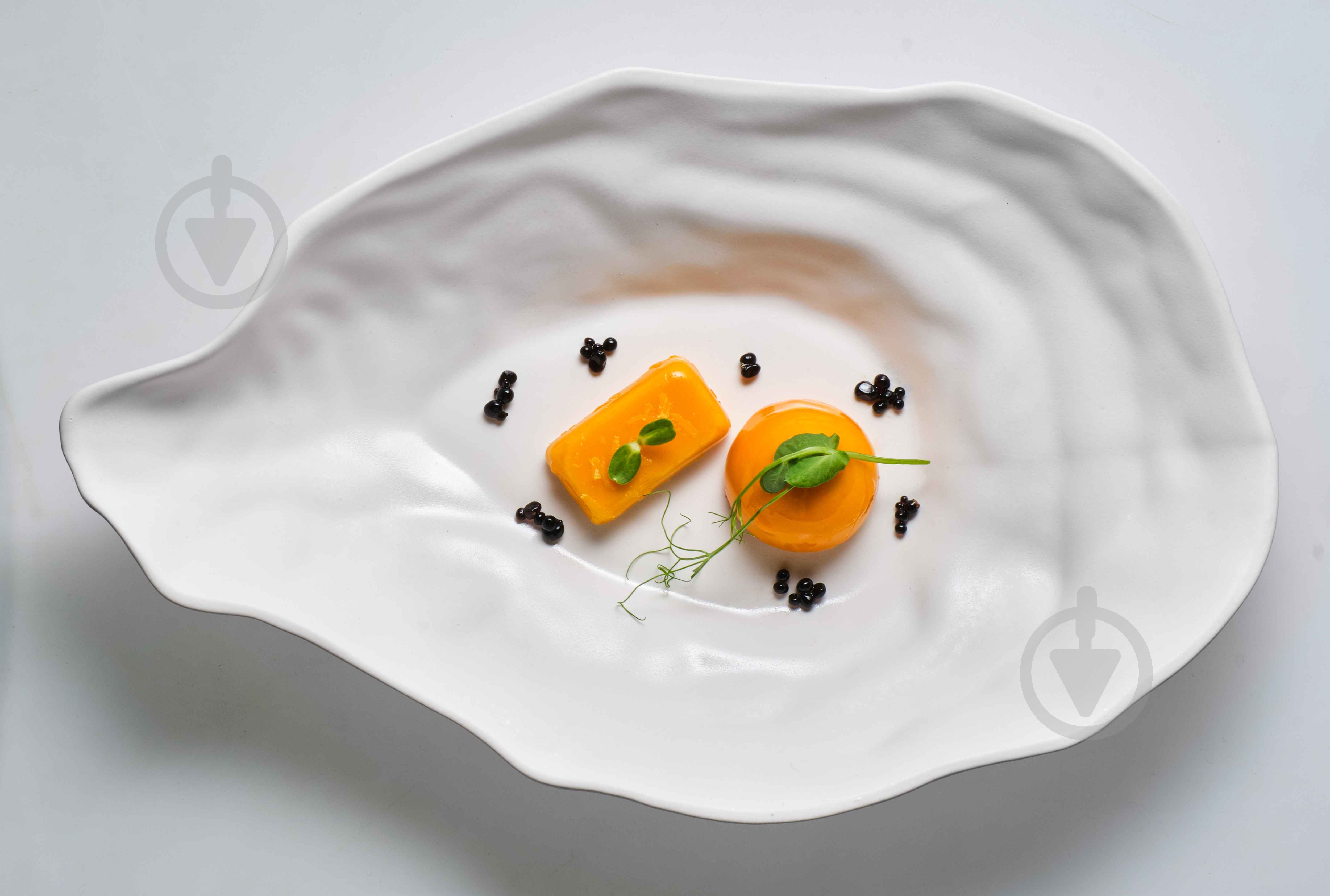 Тарелка салатная Dovbysh Porcelain Ракушка 33х20 см 800 мл Khvylya белая - фото 3 Тарелка салатная Dovbysh Porcelain Ракушка 33х20 см 800 мл Khvylya белая - фото 3