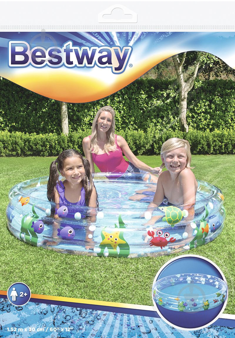 Бассейн надувной Bestway Подводный мир 152х30 см - фото 3