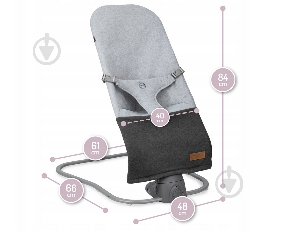 Кресло-шезлонг MoMi Bess light gray BULE00024 - фото 8