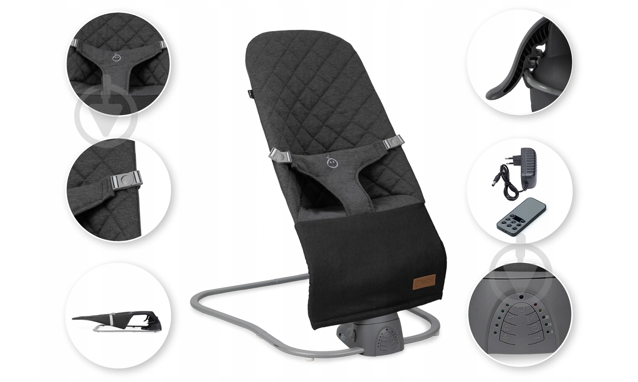 Кресло-шезлонг MoMi Bess dark grey BULE00025 - фото 11