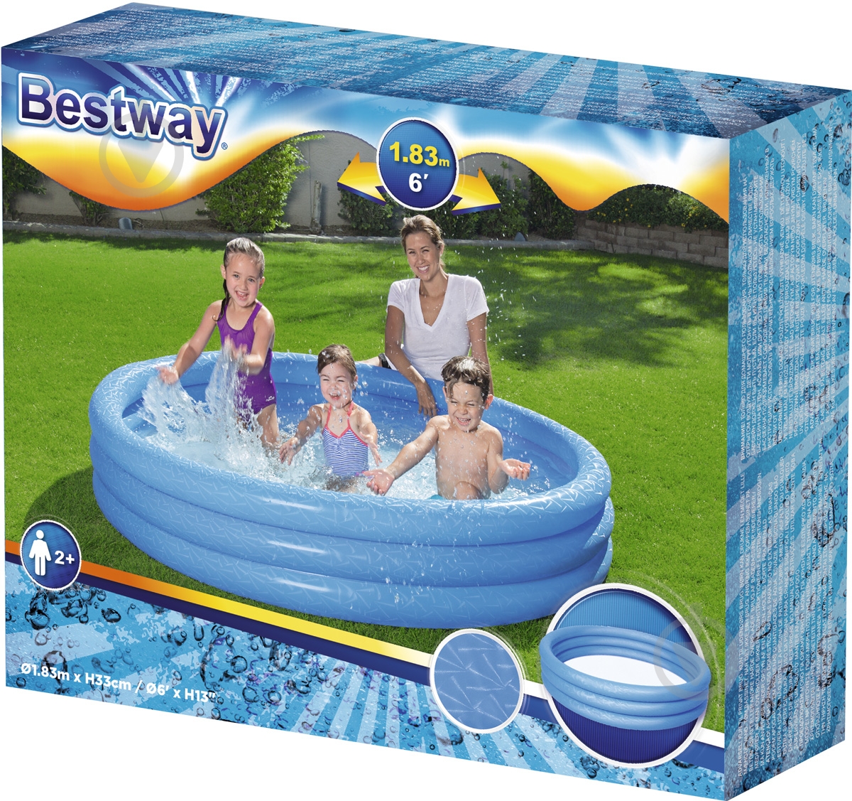 Бассейн надувной Bestway Play Pool 183х33см синий - фото 2