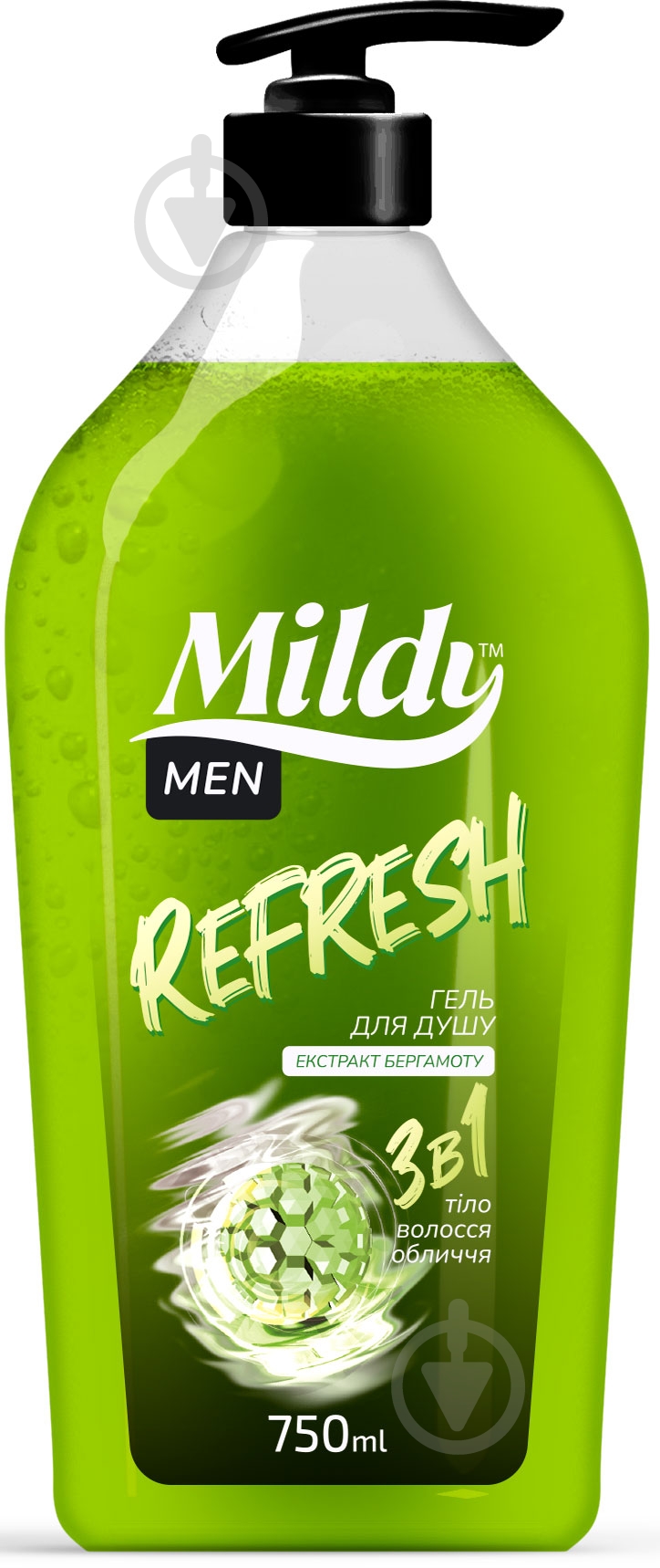 Гель для душа Mildy Refresh 3в1 750 мл - фото 1 Гель для душа Mildy Refresh 3в1 750 мл - фото 1