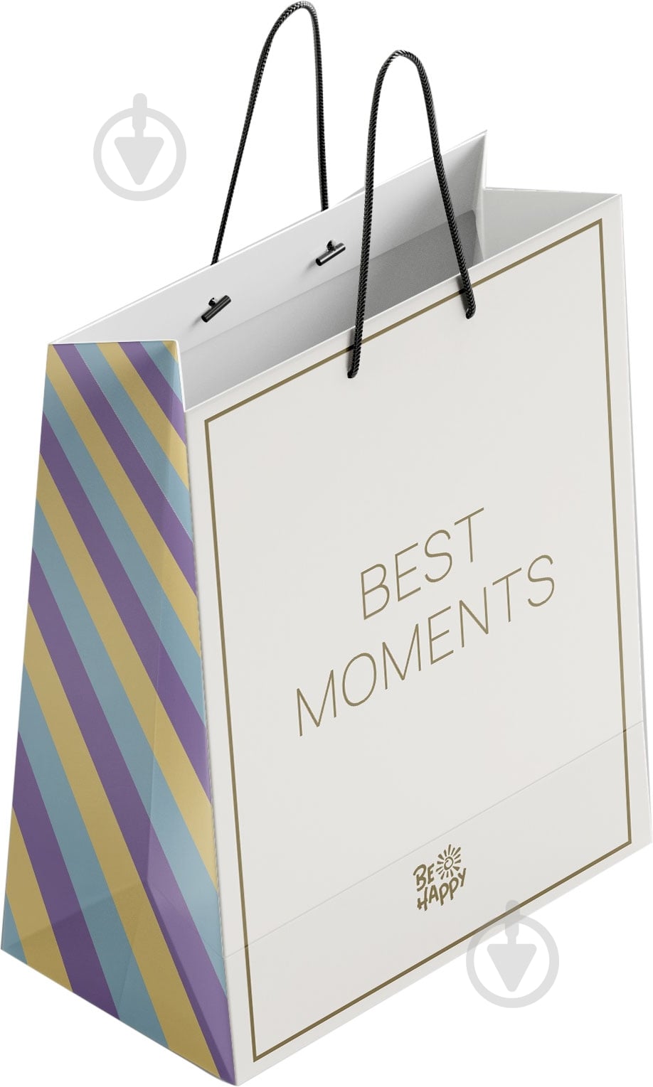 Пакет подарочный BE HAPPY 18*10*23 см - фото 1