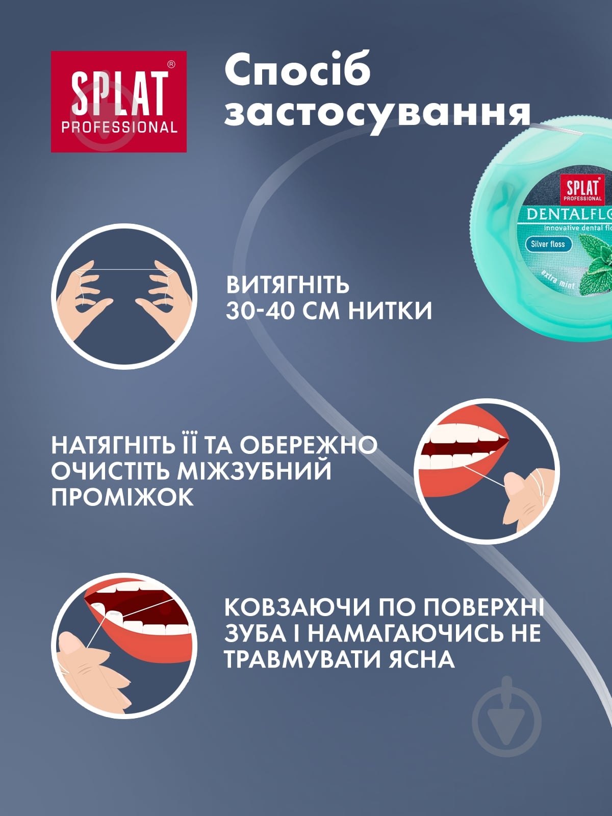 Зубная нить SPLAT Волокна серебра 30 м - фото 5
