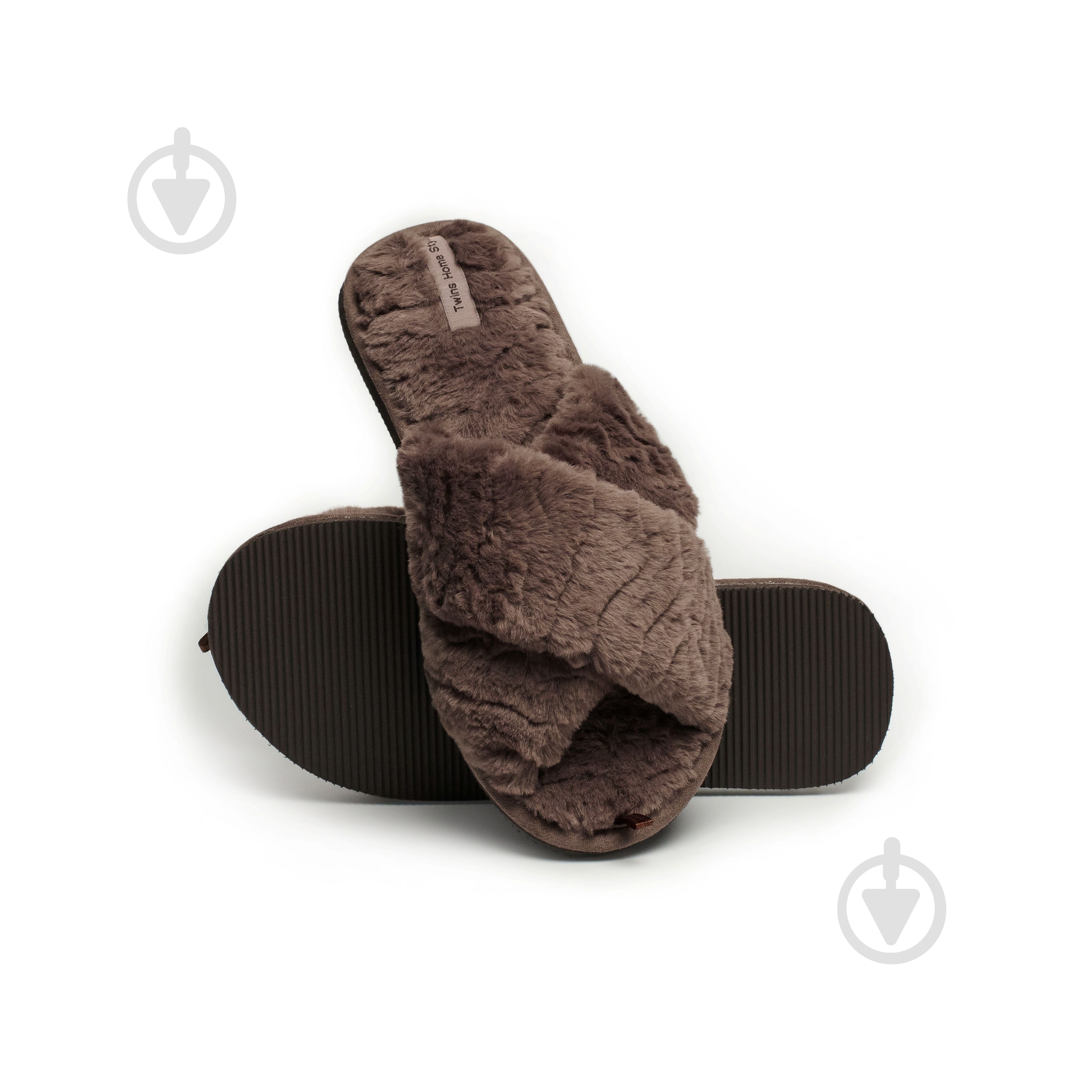 Тапки домашние Twins меховые перекрест 15118 р.40 коричневый - фото 3 Тапки домашние Twins меховые перекрест 15118 р.40 коричневый - фото 3