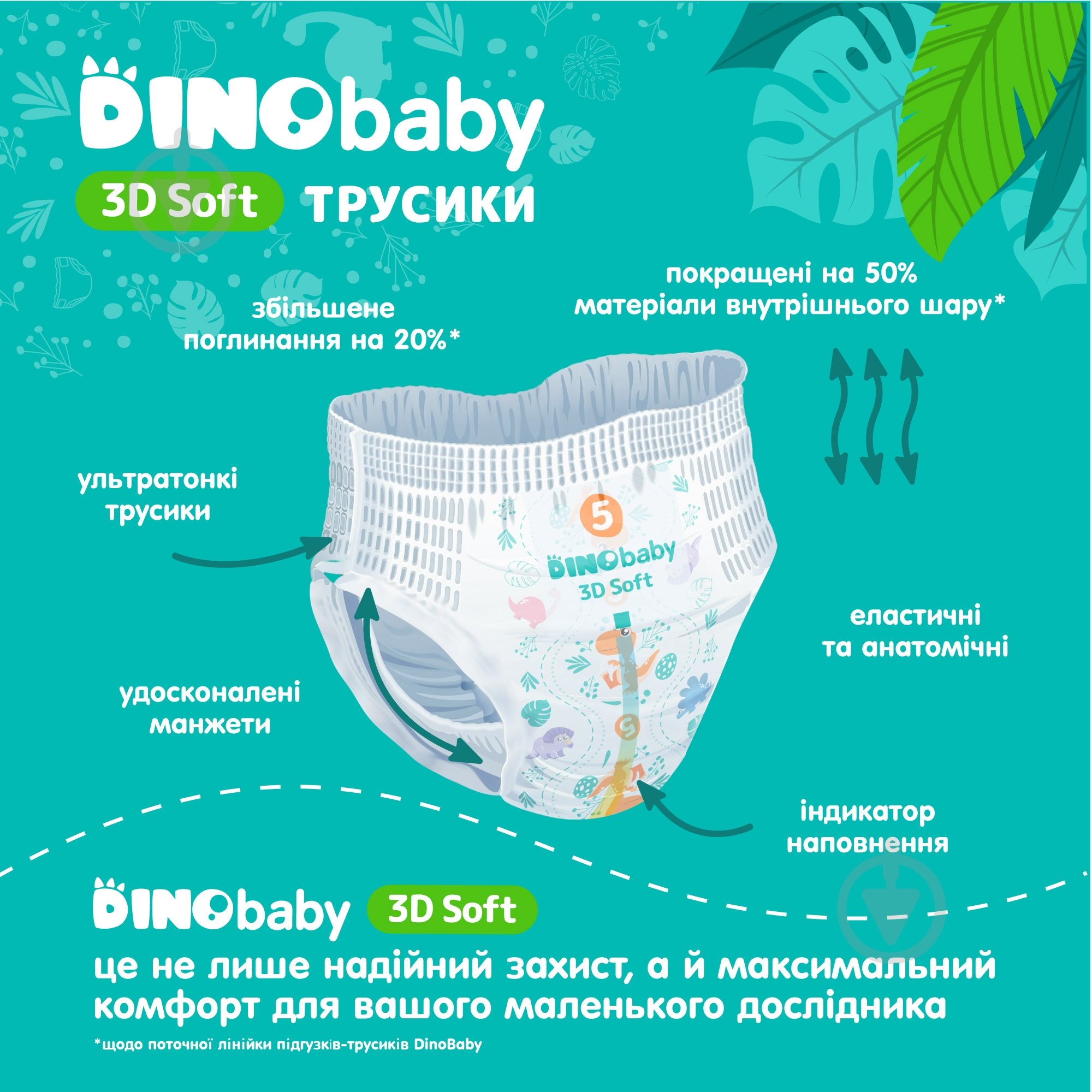 Підгузки-трусики DinoBaby Pants 3D Soft 6 16-25 кг 28 шт. - фото 3