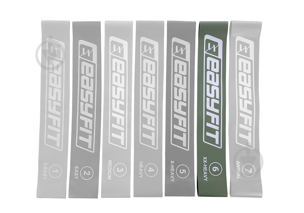 Резинка для фітнесу EasyFit #6 25 кг EF-1813 сірий - фото 1 Резинка для фітнесу EasyFit #6 25 кг EF-1813 сірий - фото 1