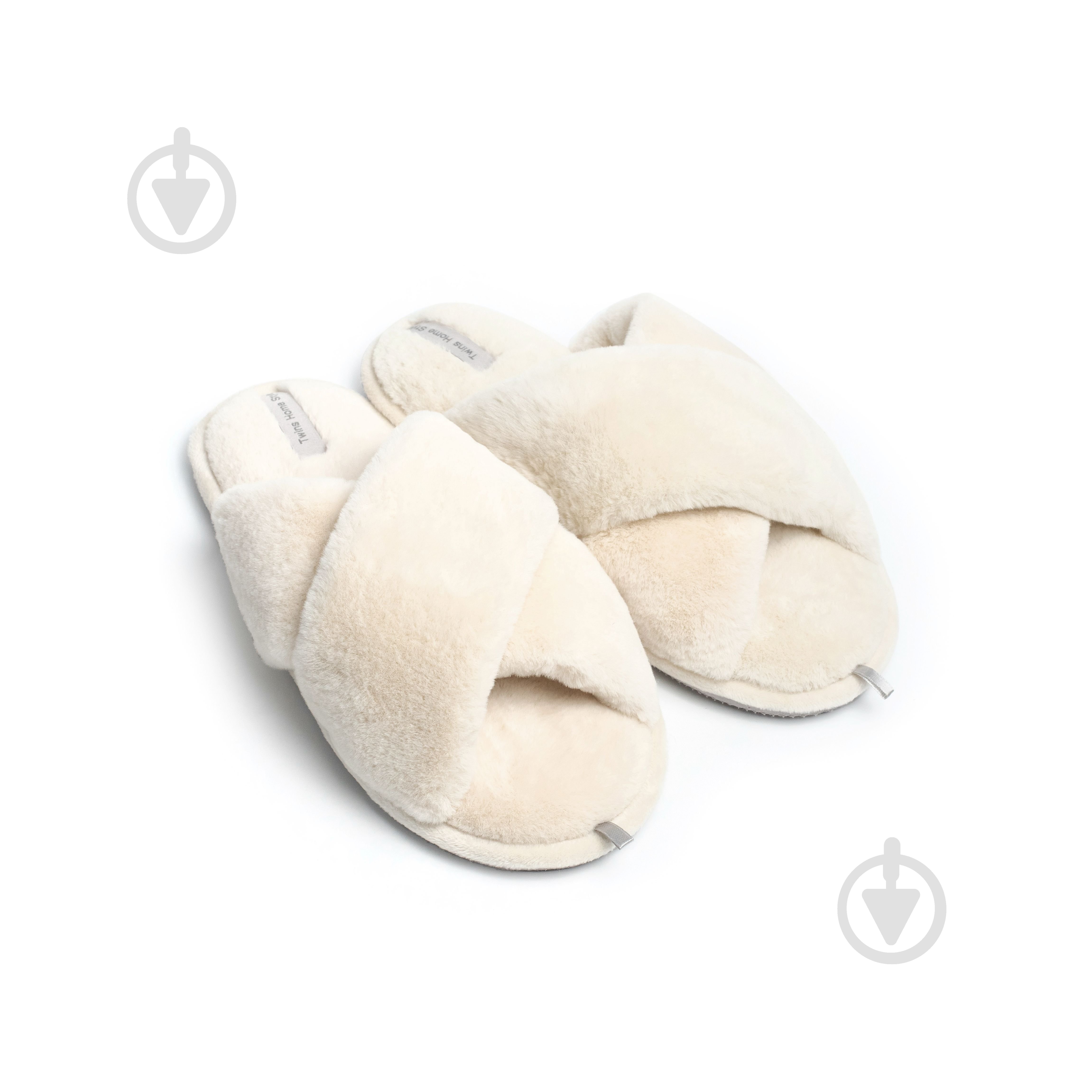 Капці домашні Twins хутрянi перехрест 15124 р.36/37 молочний - фото 1