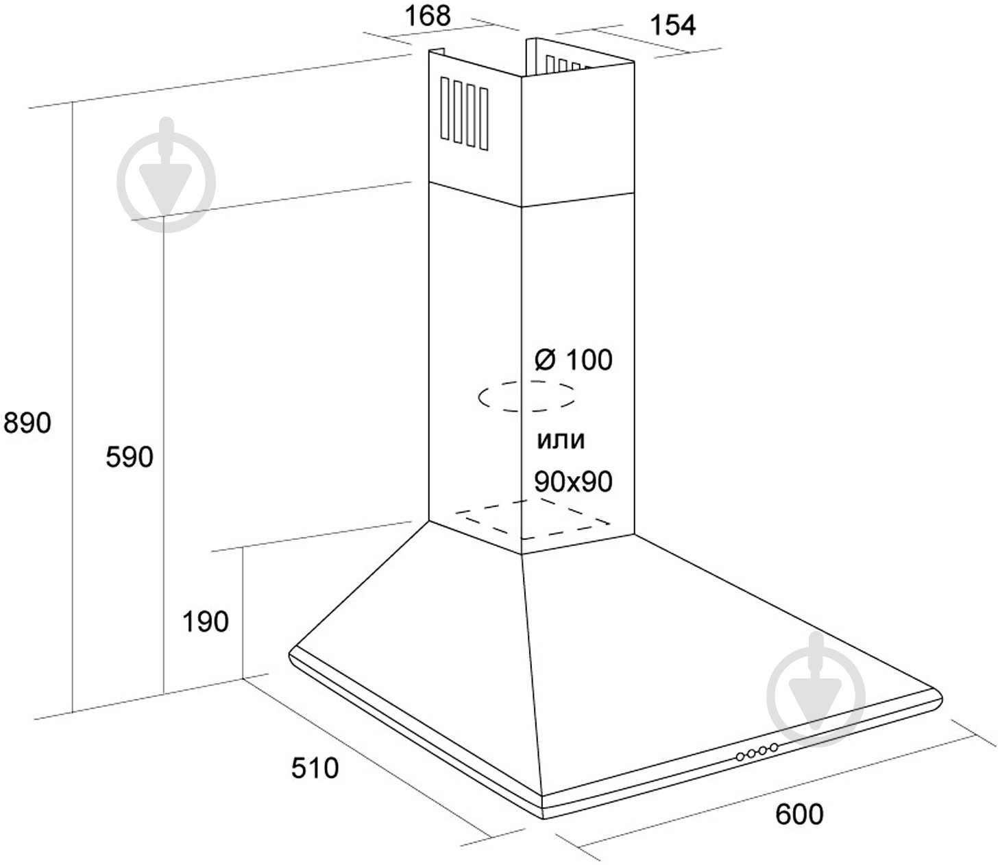 Вытяжка Pyramida BASIC CASA 60K BROWN - фото 9