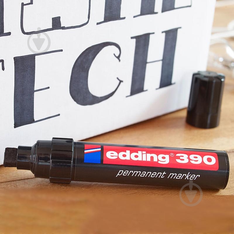 Маркер перманентный Edding Permanent 4-12 мм e-390/01 черный - фото 4
