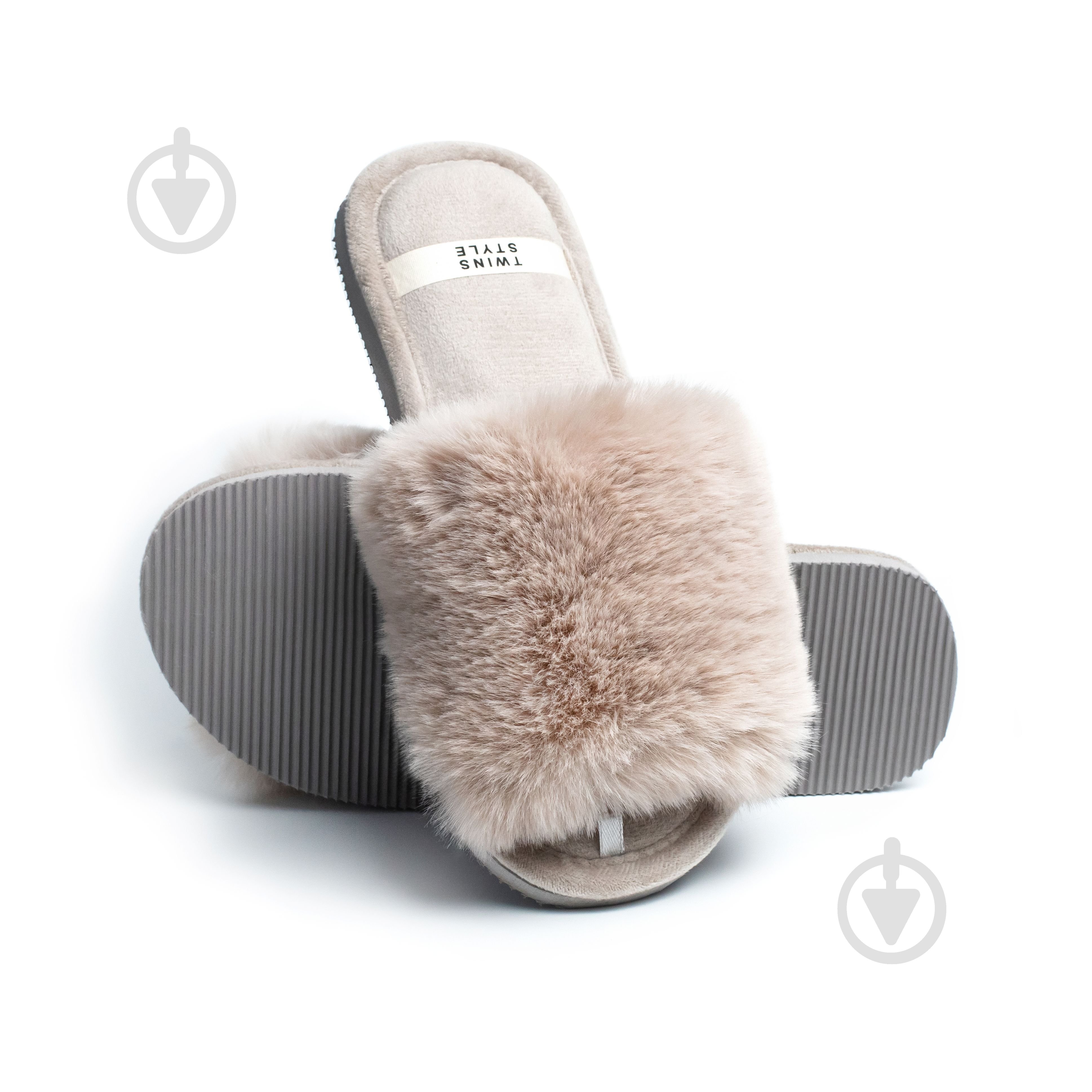 Капці домашні Twins хутрянi 15693 р.38/39 сірий - фото 2