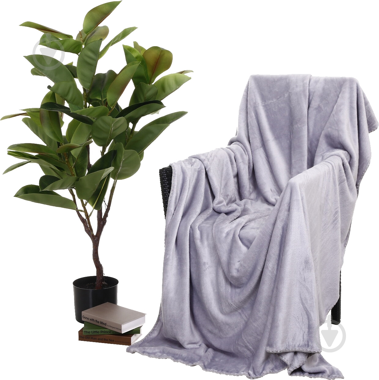 Плед Микрофибра 200x220 см серый Ярослав - фото 1