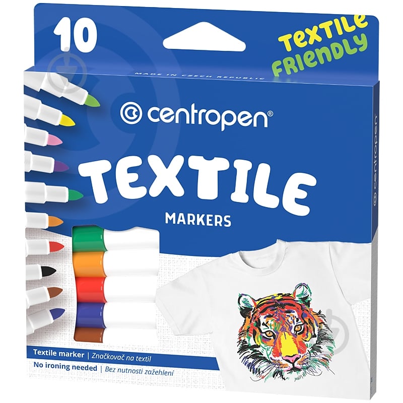 Набор маркеров Centropen Textile 10 шт. 2 мм мульти 2739,1 - фото 1