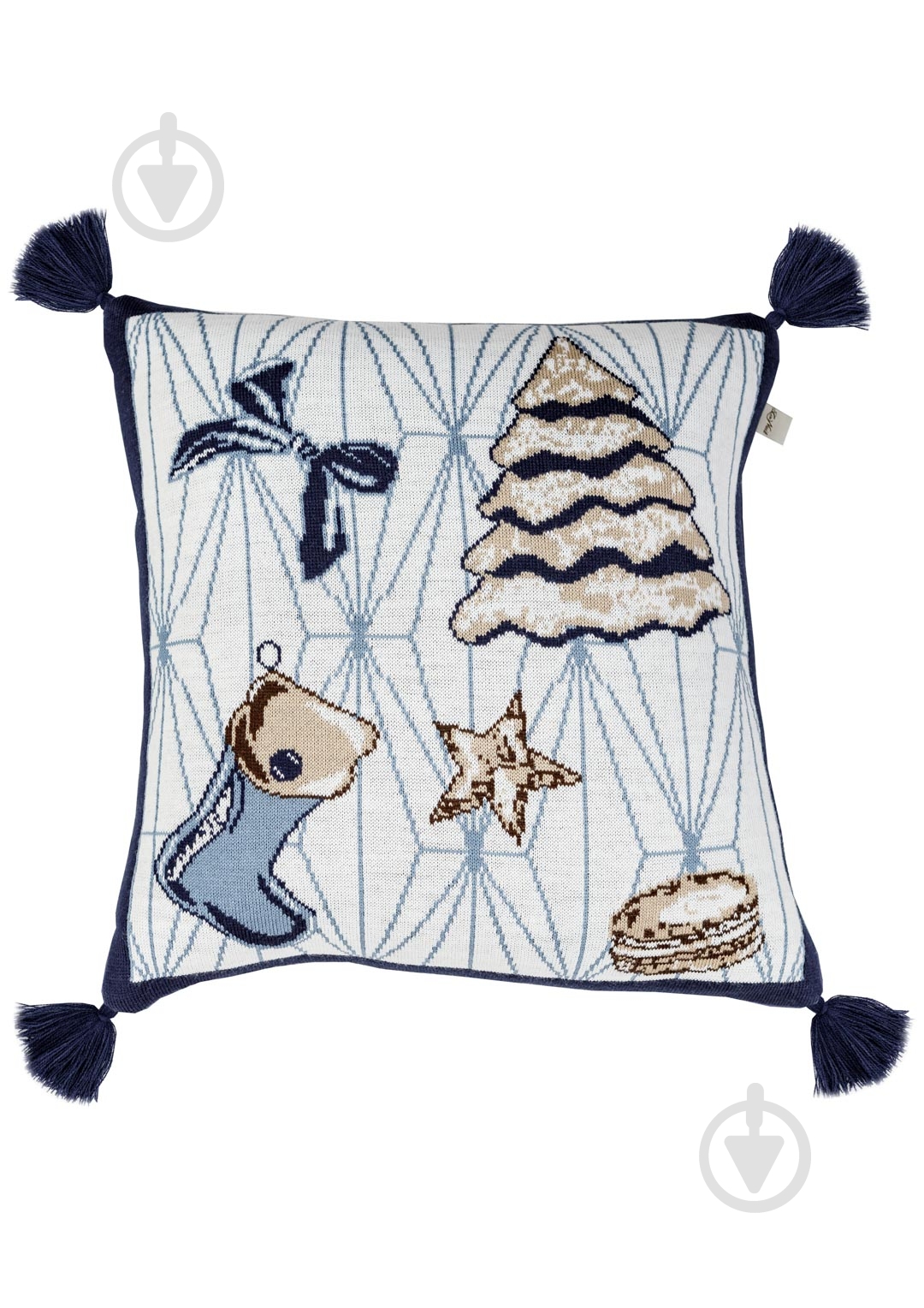 Подушка декоративная Новогодний Макаронс 45x45 см серый La Nuit - фото 1 Подушка декоративная Новогодний Макаронс 45x45 см серый La Nuit - фото 1