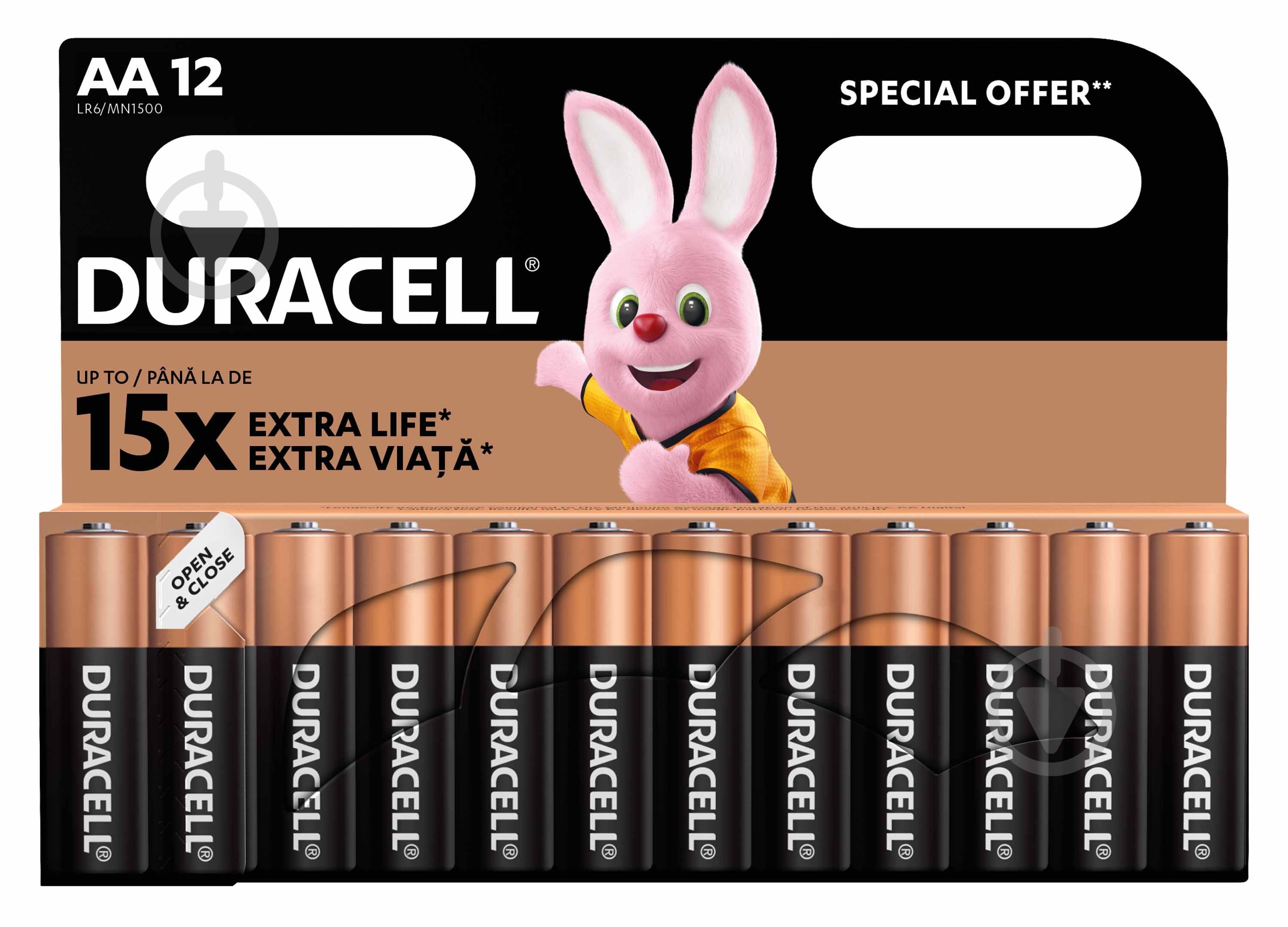 Батарейки лужні Duracell LR06 MN1500 AA (пальчикові) 12 шт. - фото 2