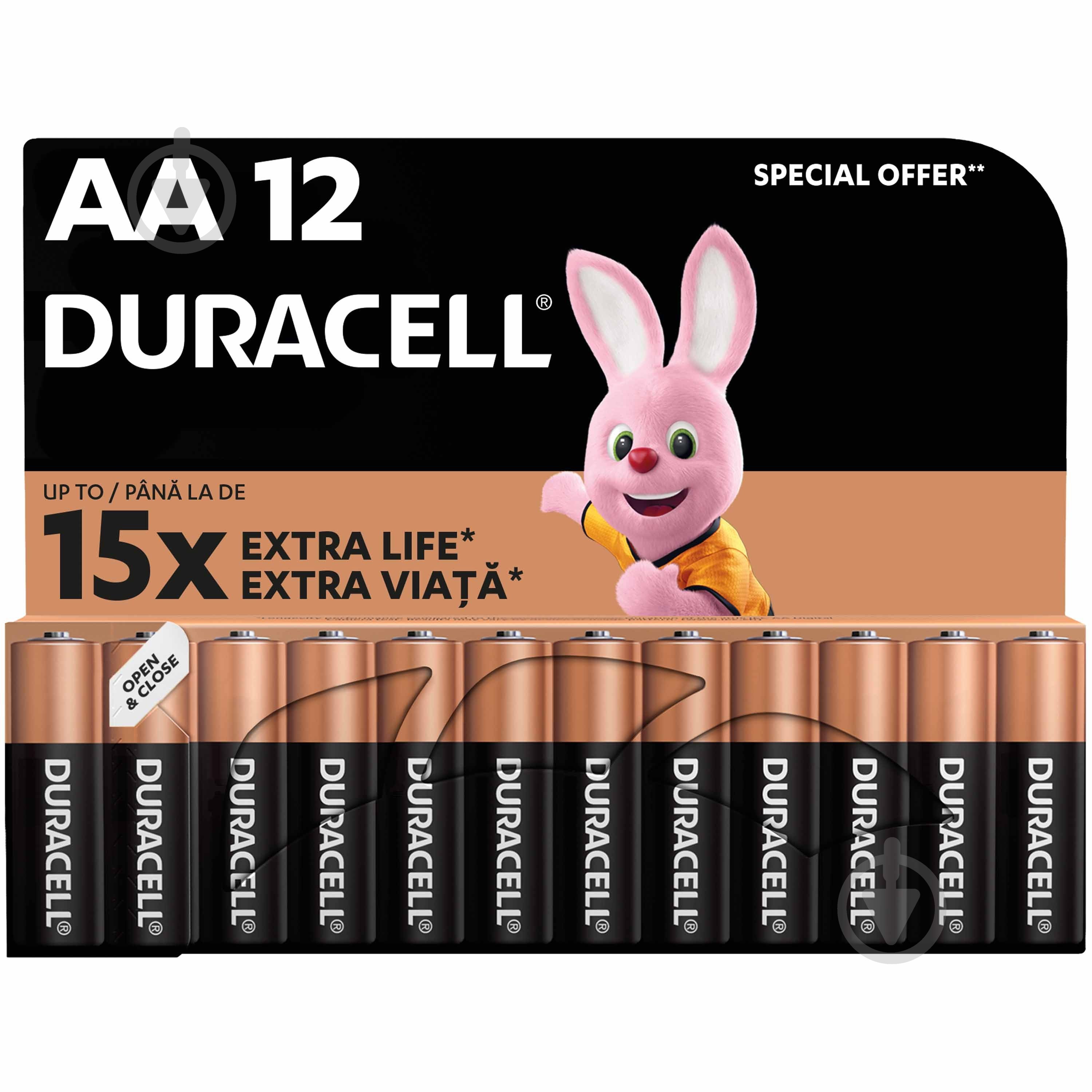 Батарейки лужні Duracell LR06 MN1500 AA (пальчикові) 12 шт. - фото 1