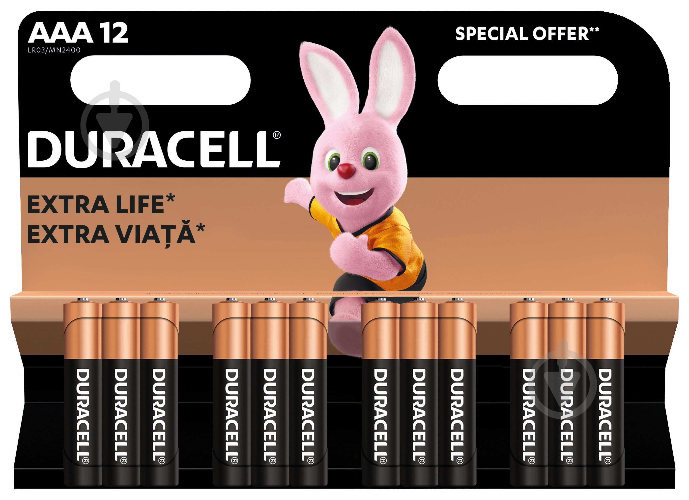 Батарейки лужні Duracell LR03 MN2400 AAA (мізинчикові) 12 шт. - фото 2