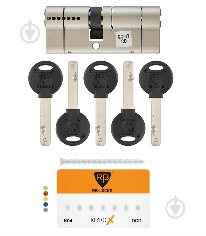 Цилиндр RB-LOCKS 40x40 ключ-ключ 80 мм никель сатин - фото 5 Цилиндр RB-LOCKS 40x40 ключ-ключ 80 мм никель сатин - фото 5