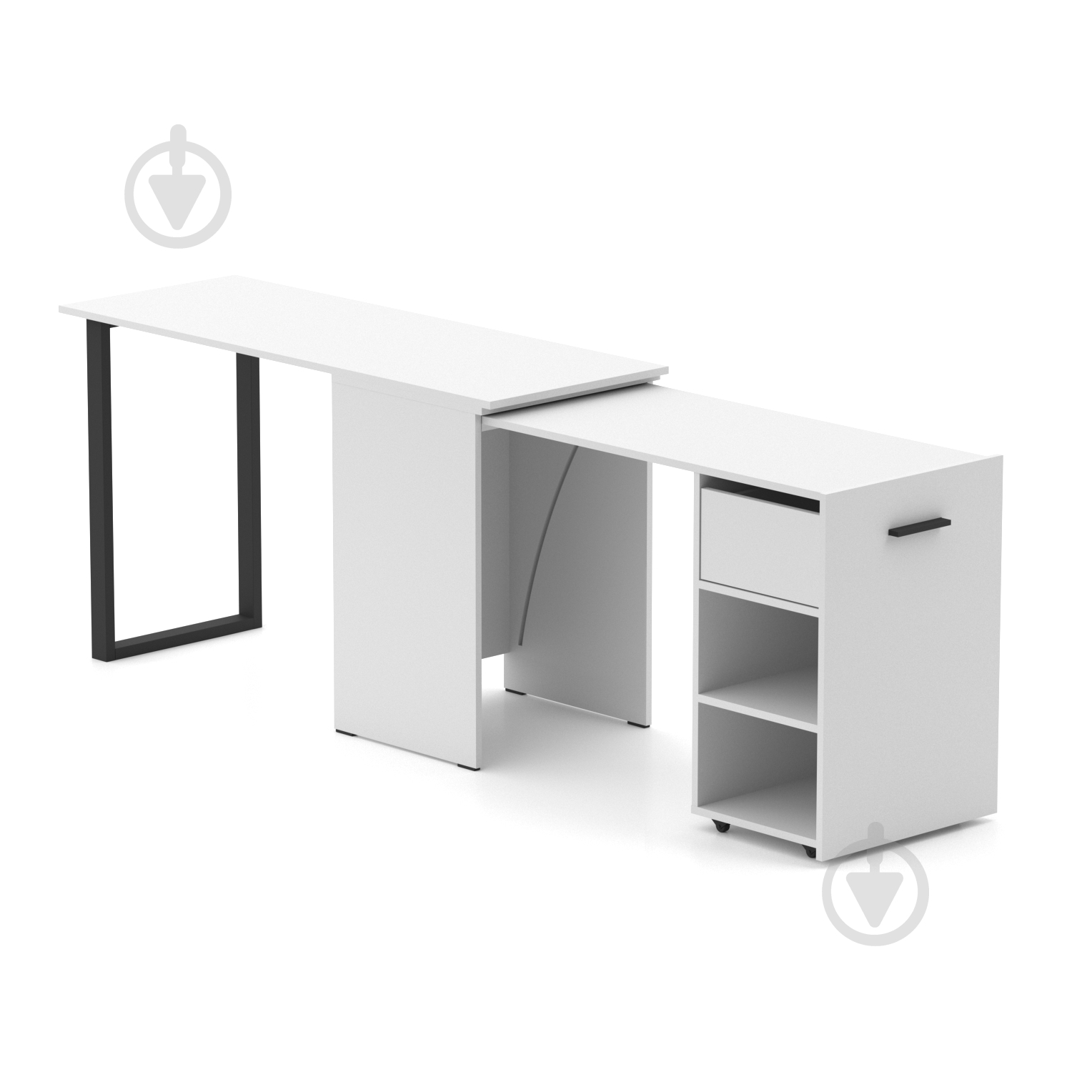 Стол Knap Knap трансформер письменный поворотный Hobana+Jumbo Ш1 770х1350х500 мм белый/белый (S201010201 ) - фото 2 Стол Knap Knap трансформер письменный поворотный Hobana+Jumbo Ш1 770х1350х500 мм белый/белый (S201010201 ) - фото 2