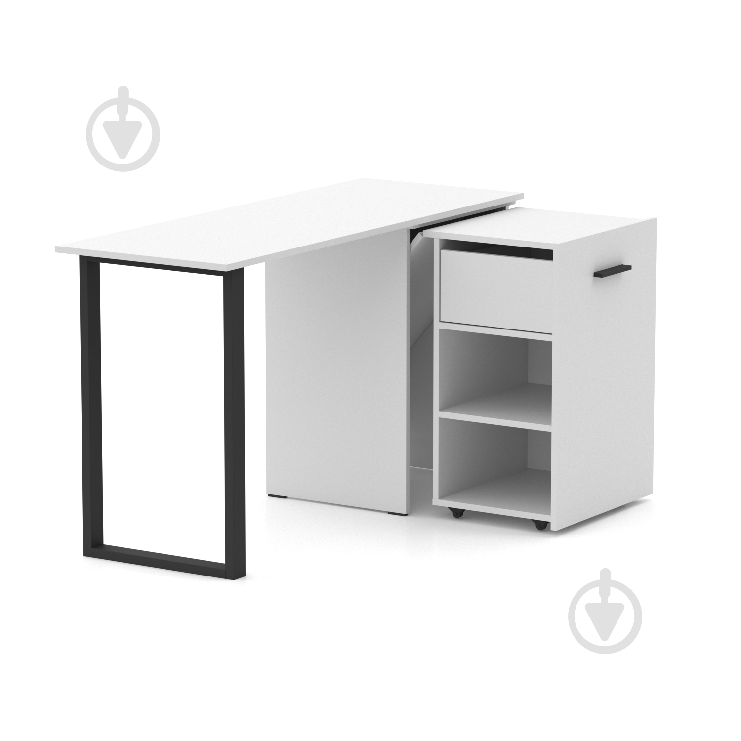 Стол Knap Knap трансформер письменный поворотный Hobana+Jumbo Ш1 770х1350х500 мм белый/белый (S201010201 ) - фото 3 Стол Knap Knap трансформер письменный поворотный Hobana+Jumbo Ш1 770х1350х500 мм белый/белый (S201010201 ) - фото 3