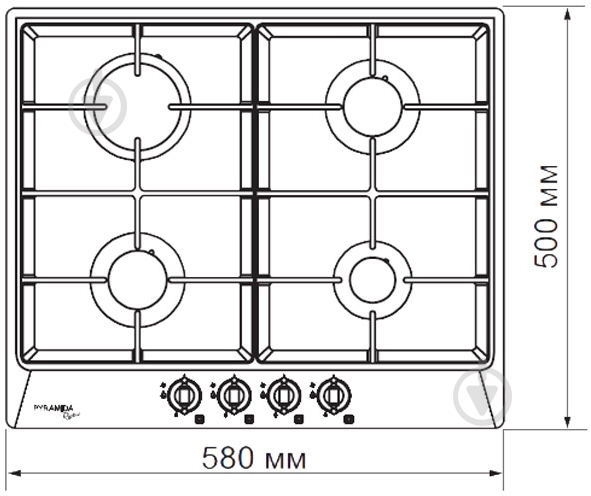 Варочная поверхность газовая Pyramida PFE 644 IVORY RUSTICO - фото 6 Варочная поверхность газовая Pyramida PFE 644 IVORY RUSTICO - фото 6