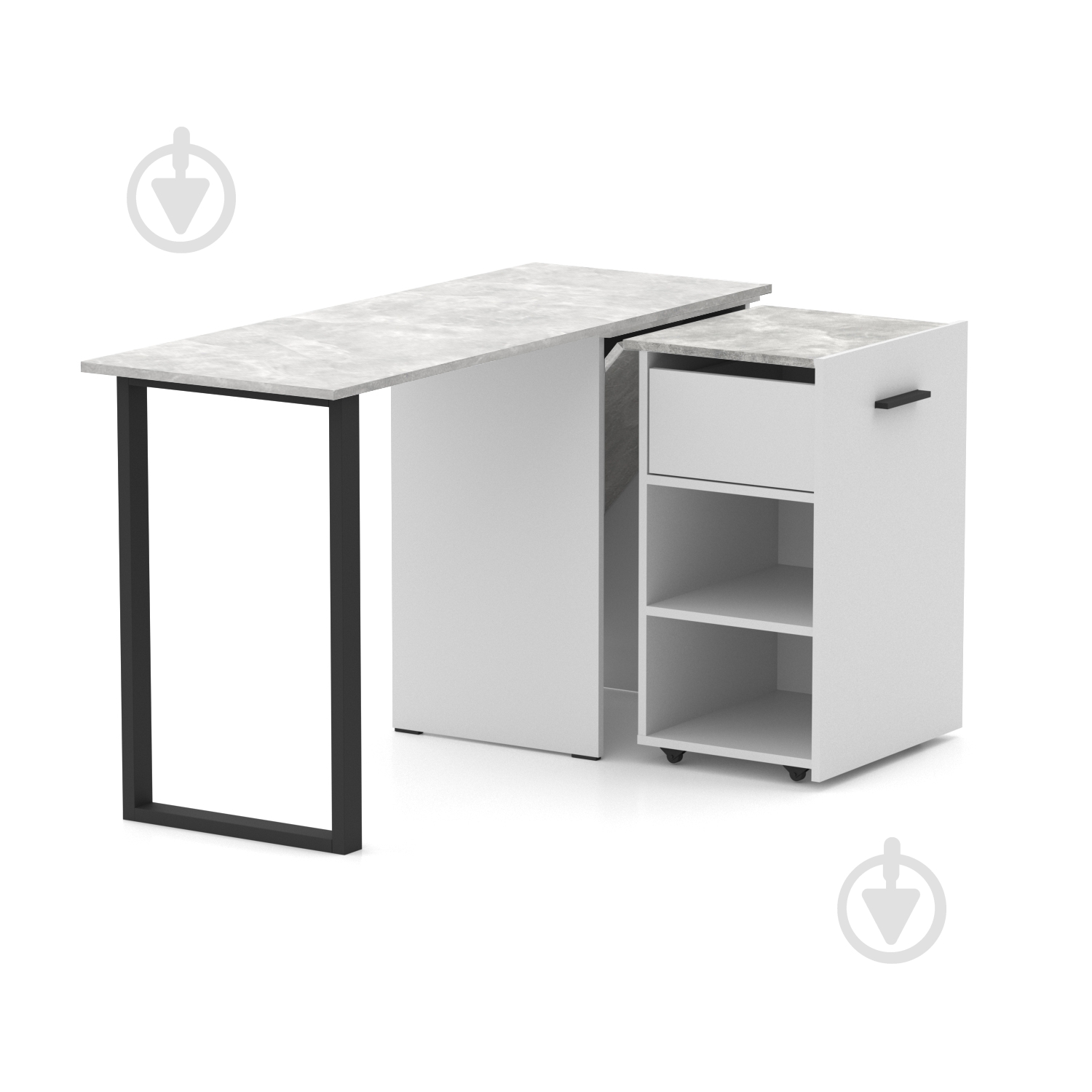 Стіл Knap Knap трансформер письмовий поворотний Hobana+Jumbo Ш1 770х1350х500 мм білий/ательє світлий (S201010222 ) - фото 3 Стіл Knap Knap трансформер письмовий поворотний Hobana+Jumbo Ш1 770х1350х500 мм білий/ательє світлий (S201010222 ) - фото 3