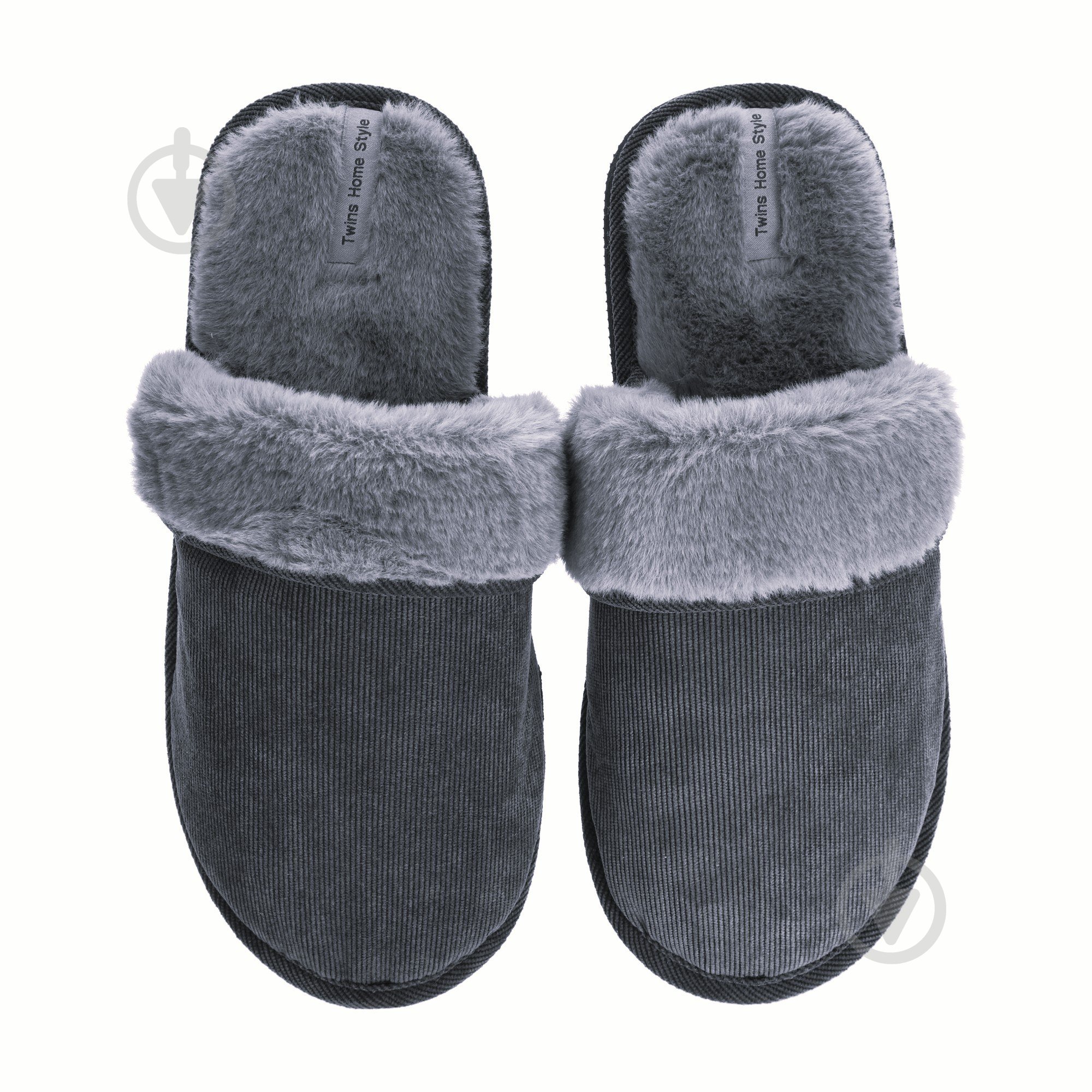 Тапки домашние Velvet с отворотом меховые 15878 р.44/45 серый - фото 2 Тапки домашние Velvet с отворотом меховые 15878 р.44/45 серый - фото 2