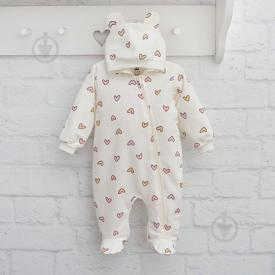 Комбинезон для девочки Blanka Сердечко р.56-62 бежевый 110865 - фото 2 Комбинезон для девочки Blanka Сердечко р.56-62 бежевый 110865 - фото 2