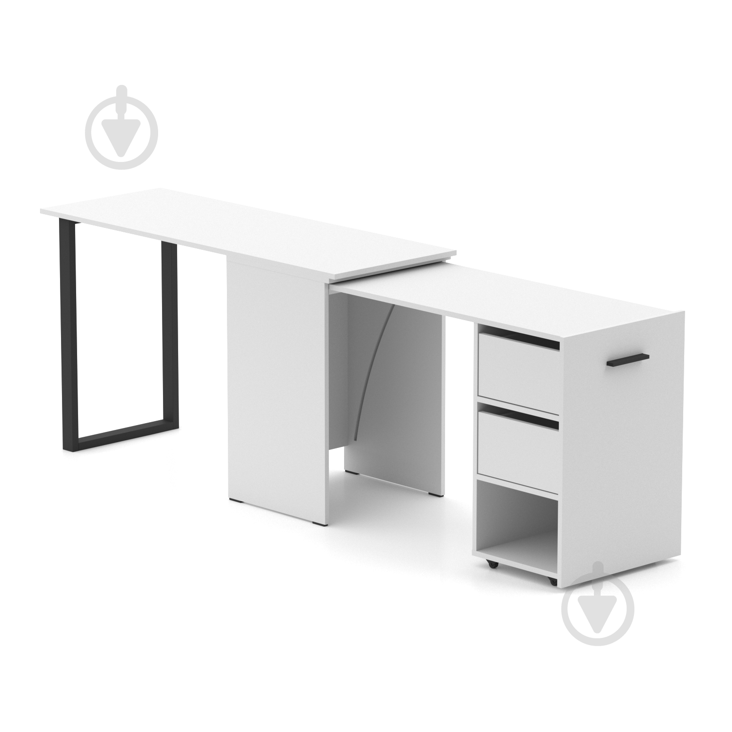 Стіл Knap Knap трансформер письмовий поворотний Hobana+Jumbo Ш2 770х1350х500 мм білий/білий (S201020201 ) - фото 2 Стіл Knap Knap трансформер письмовий поворотний Hobana+Jumbo Ш2 770х1350х500 мм білий/білий (S201020201 ) - фото 2