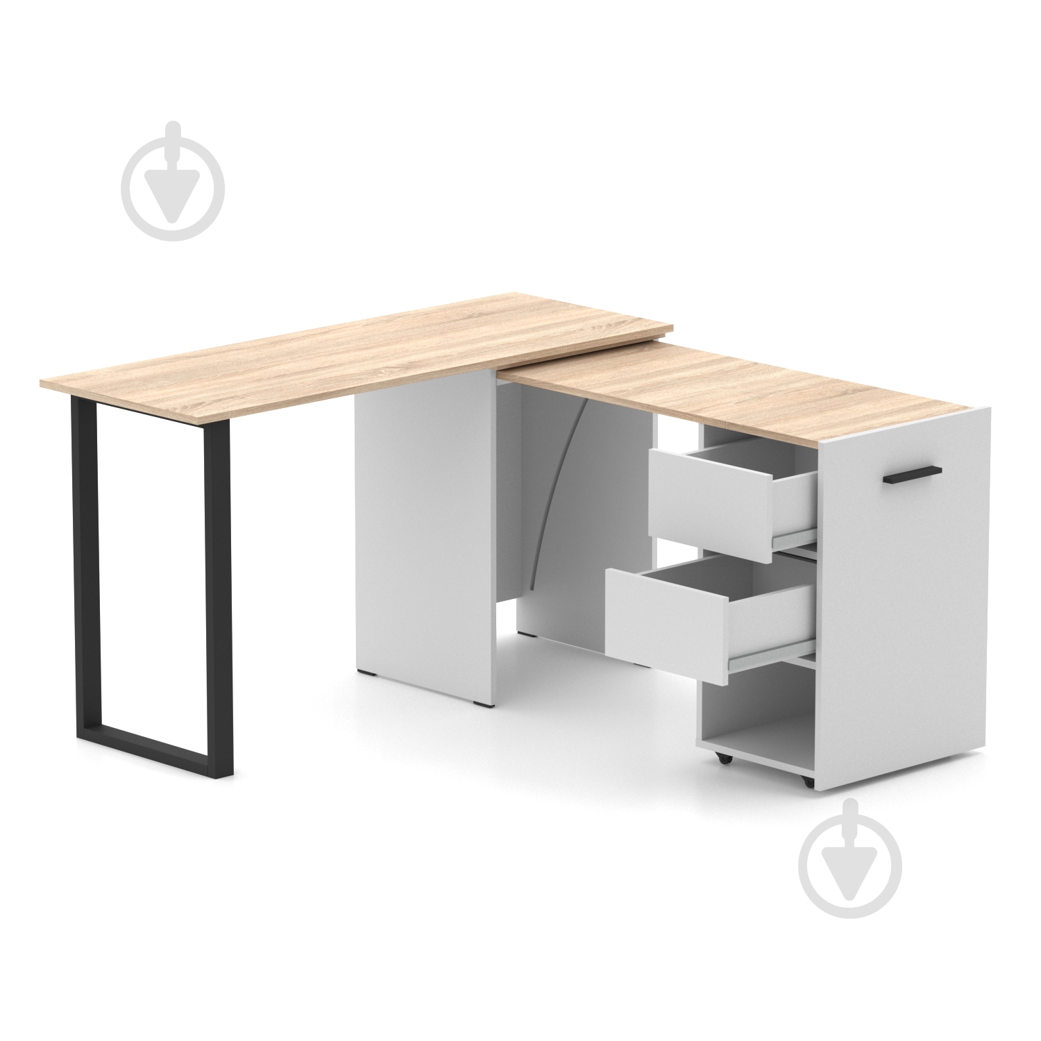 Стіл Knap Knap трансформер письмовий поворотний Hobana+Jumbo Ш2 770х1350х500 мм білий/дуб сонома (S201020221 ) - фото 1 Стіл Knap Knap трансформер письмовий поворотний Hobana+Jumbo Ш2 770х1350х500 мм білий/дуб сонома (S201020221 ) - фото 1