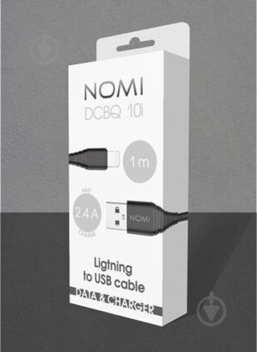 Кабель Nomi USB - Lightning DCBQ 10i 1 м black (712586) - фото 2 Кабель Nomi USB - Lightning DCBQ 10i 1 м black (712586) - фото 2