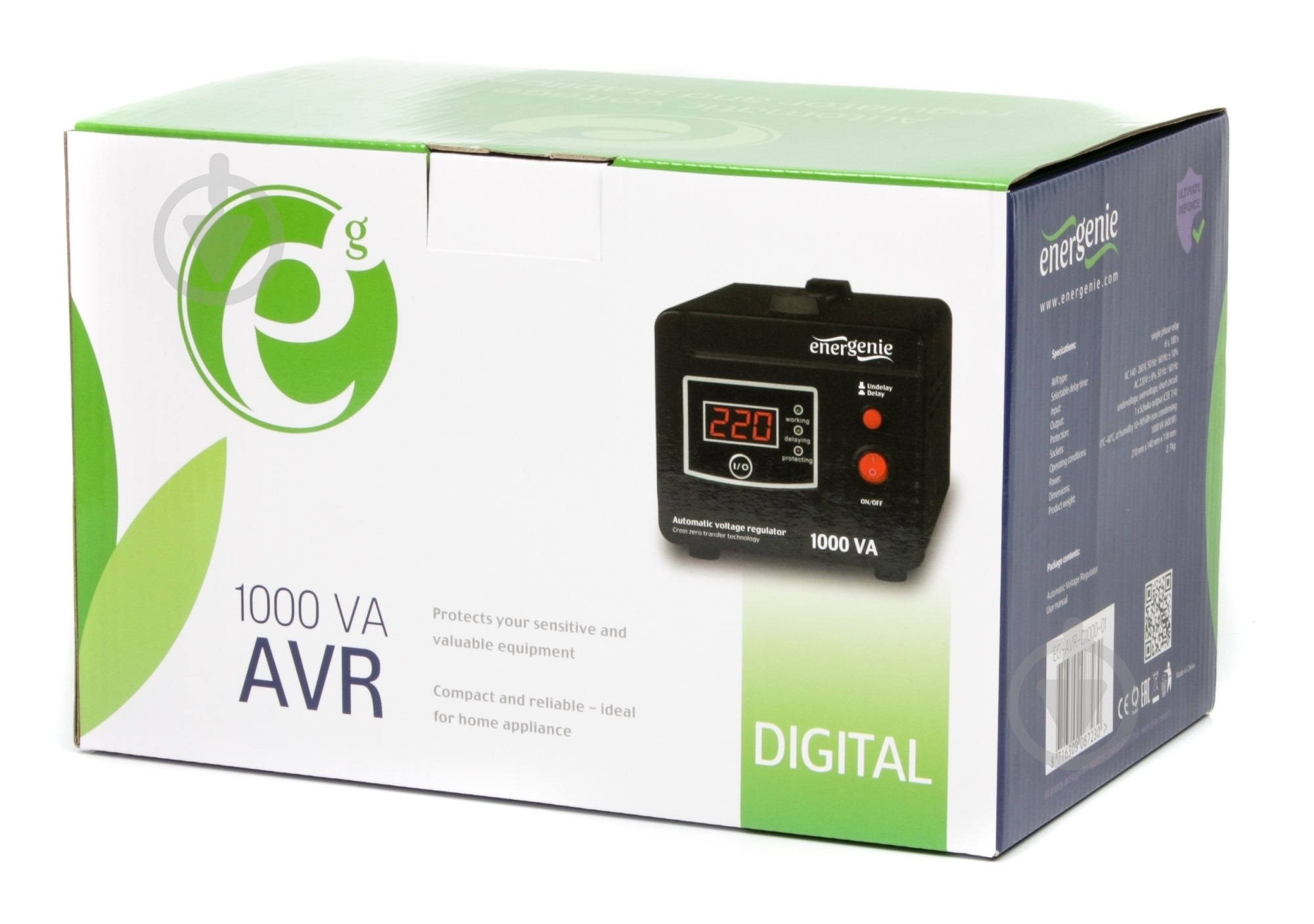 Стабілізатор напруги EnerGenie 230 В, 1000 ВА EG-AVR-D1000-01 - фото 3