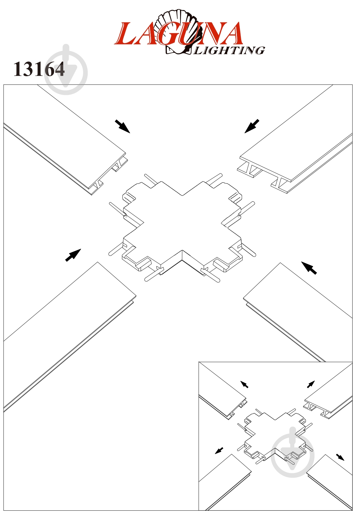 Соединитель Х-образное Laguna Lighting 13164 3,7 см черный - фото 2 Соединитель Х-образное Laguna Lighting 13164 3,7 см черный - фото 2