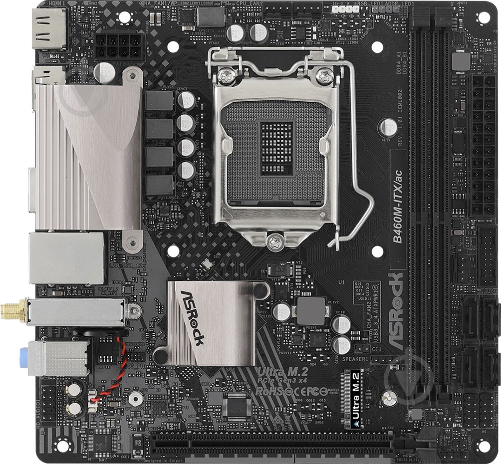 Материнська плата ASRock B460M-ITX/AC (Socket 1200, Intel B460, mini ITX) - фото 4