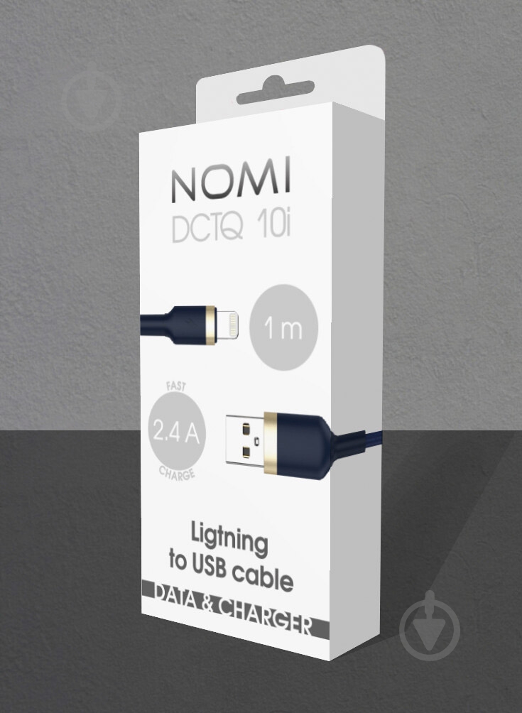 Кабель Nomi USB - Lightning DCTQ 10i 1 м Blue (712592) - фото 2 Кабель Nomi USB - Lightning DCTQ 10i 1 м Blue (712592) - фото 2