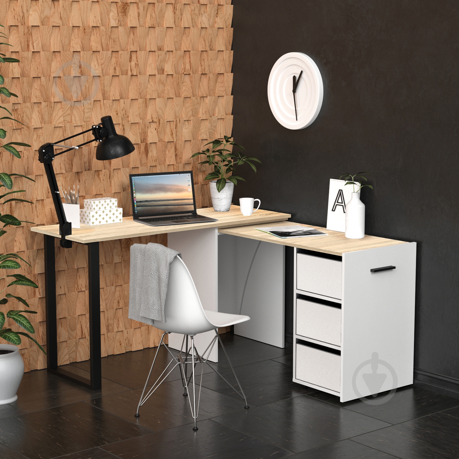 Стол Knap Knap трансформер письменный поворотный Hobana+Jumbo Ш3 770х1350х500 мм дуб сонома/дуб сонома (S201030203 ) - фото 5 Стол Knap Knap трансформер письменный поворотный Hobana+Jumbo Ш3 770х1350х500 мм дуб сонома/дуб сонома (S201030203 ) - фото 5