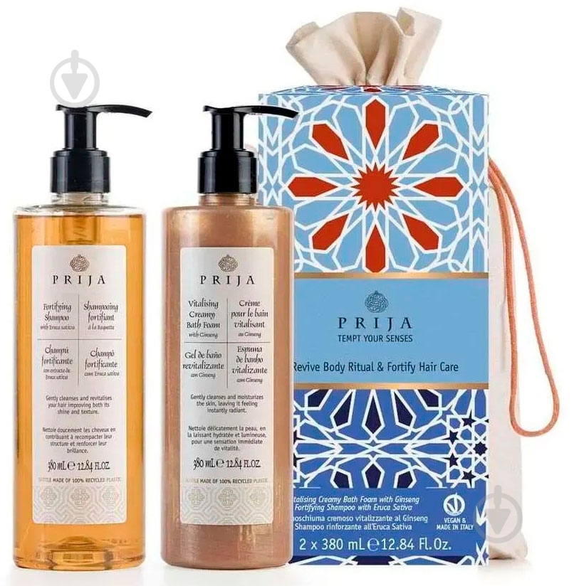 Косметический набор PRIJA крем-пена для тела 380 мл + шампунь для укрепления волосс380 мл - фото 2