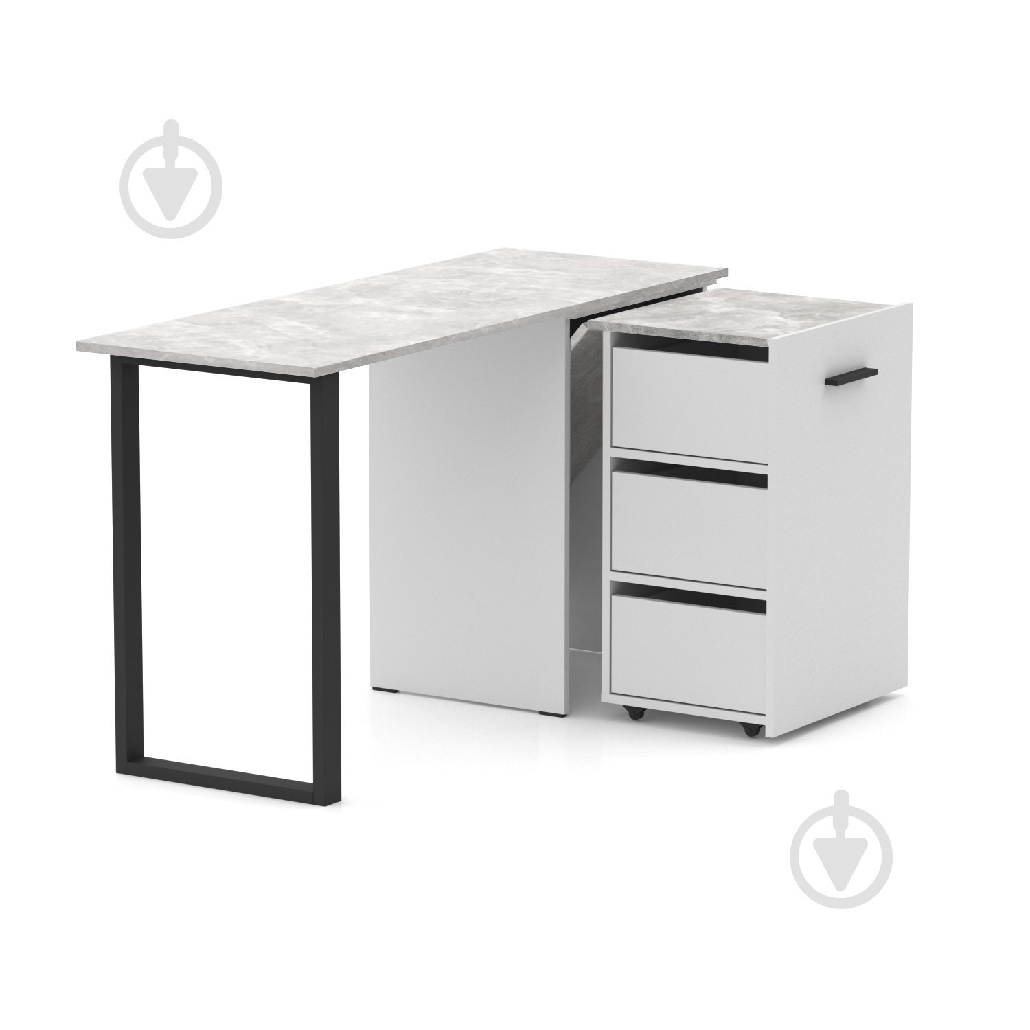 Стіл Knap Knap трансформер письмовий поворотний Hobana+Jumbo Ш3 770х1350х500 мм білий/ательє світлий (S201030222 ) - фото 3